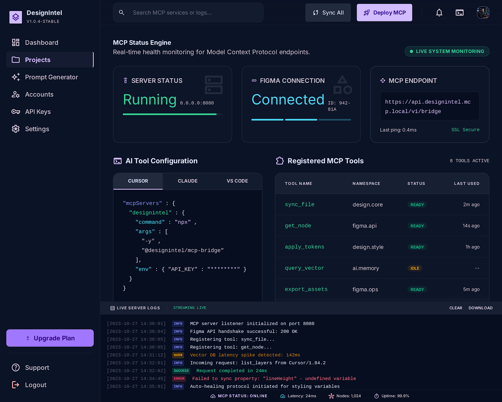 DesignIntel serving designs to AI tools locally