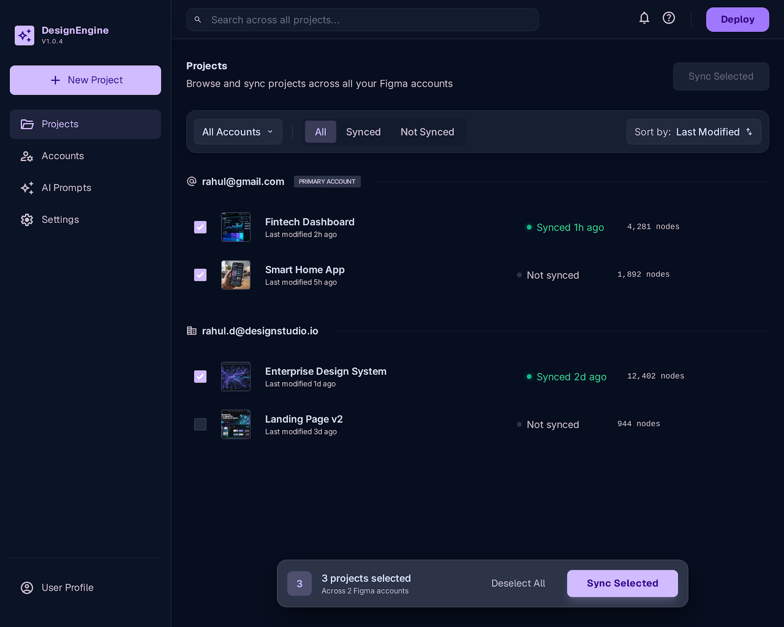 A synced Figma file ready for AI tools